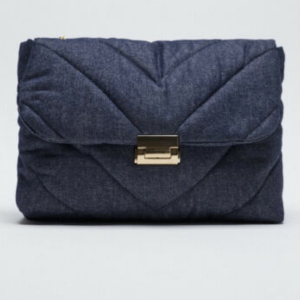 Brand New - Zara Quilted Denim Maxi Bag